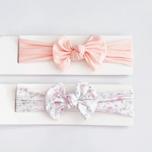 Baby Headband Comfy Wide Bow 2pcs(TBHB8558)
